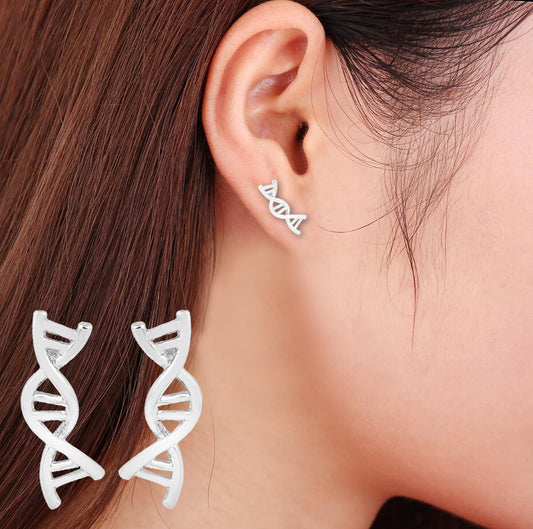 Women's Cute DNA Molecule Fashion Double Helix Stud Earrings-Jewearrings