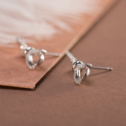 Diamond bow earrings-Jewearrings