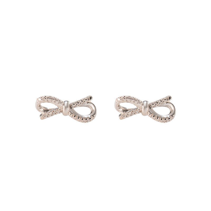 Diamond bow earrings-Jewearrings