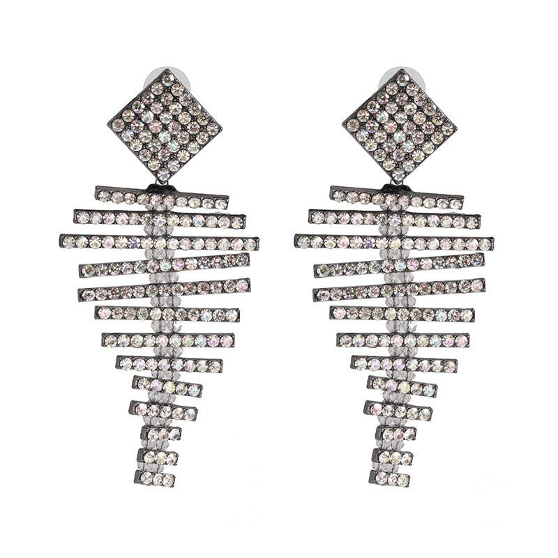 Diamond Colored Glass Stud Earrings-Jewearrings