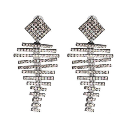 Diamond Colored Glass Stud Earrings-Jewearrings