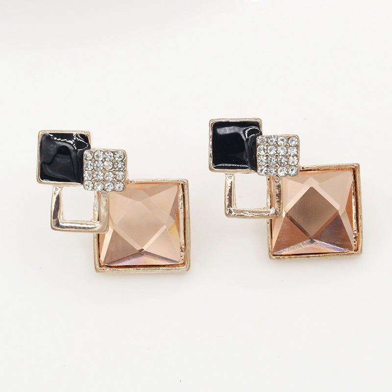 Diamond Crystal Stud Earrings-Jewearrings