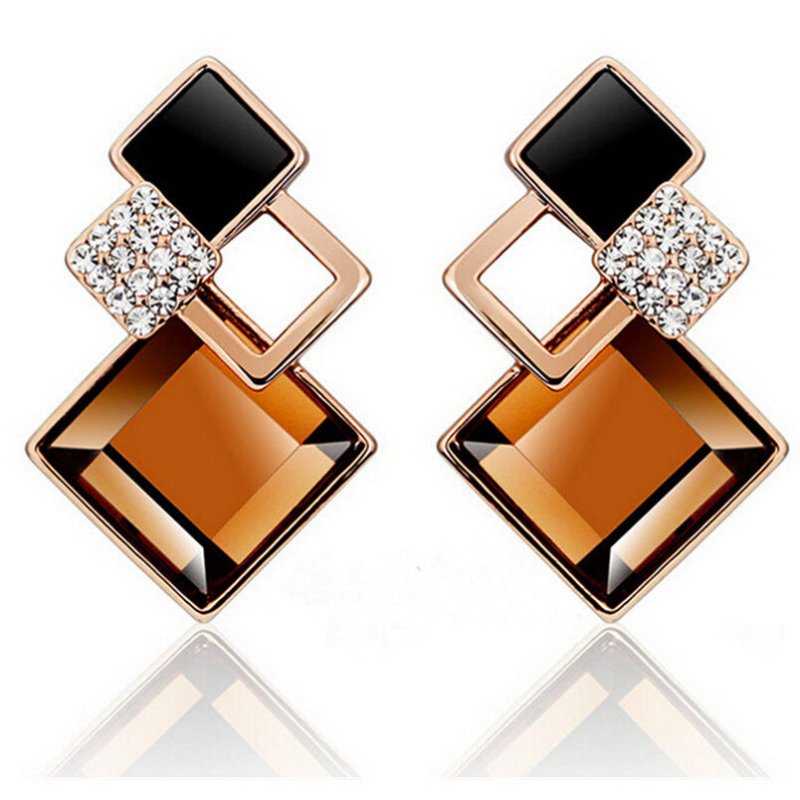 Diamond Crystal Stud Earrings-Jewearrings