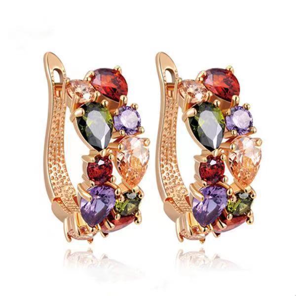 Diamond Crystal Zircon Ear Clip Affordable Luxury Earrings Women-Jewearrings