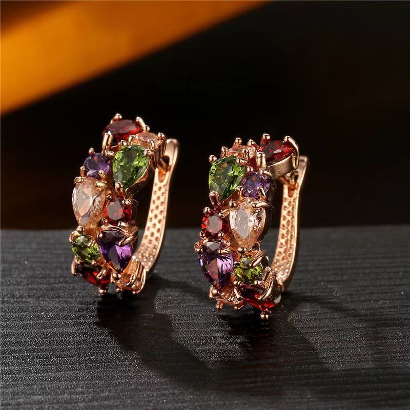 Diamond Crystal Zircon Ear Clip Affordable Luxury Earrings Women-Jewearrings