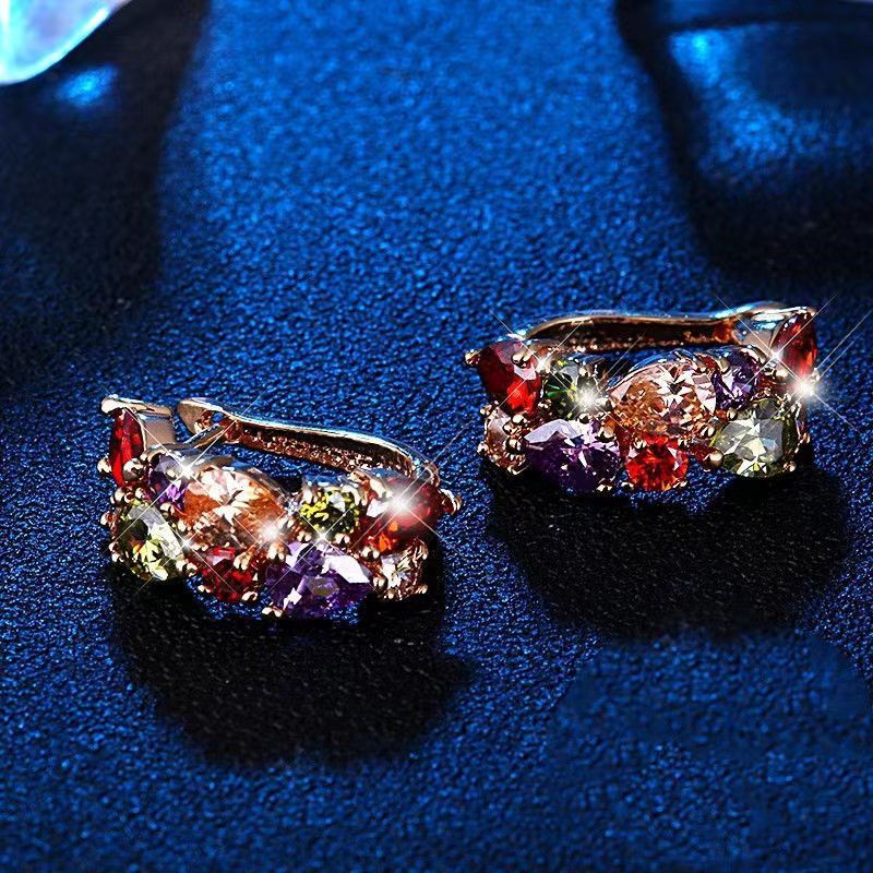 Diamond Crystal Zircon Ear Clip Affordable Luxury Earrings Women-Jewearrings