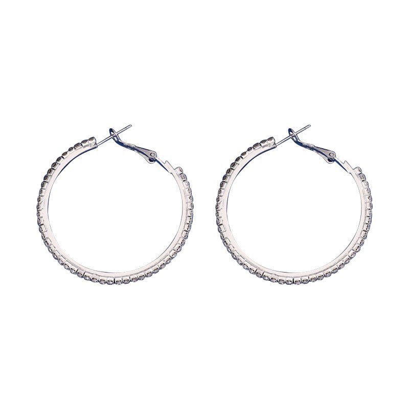 Diamond Exaggerated Large Hoop Earrings Women's Retro-Jewearrings