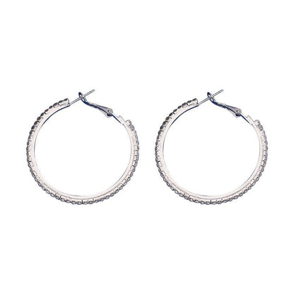 Diamond Exaggerated Large Hoop Earrings Women's Retro-Jewearrings