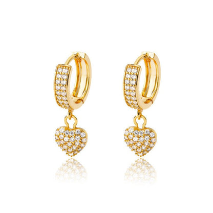 Diamond Heart Jewelry Women's Stud Earrings-Jewearrings