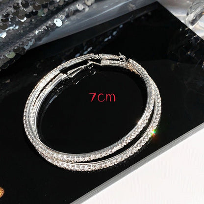 Diamond Large Hoop Earrings Exaggerated Personalized-Jewearrings