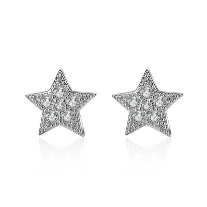 Diamond Little Star Stud Earrings Japanese And Korean Fashion Trend Christmas Stud Earrings-Jewearrings