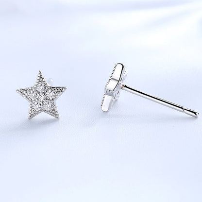 Diamond Little Star Stud Earrings Japanese And Korean Fashion Trend Christmas Stud Earrings-Jewearrings