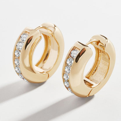 Diamond single hoop earrings-Jewearrings