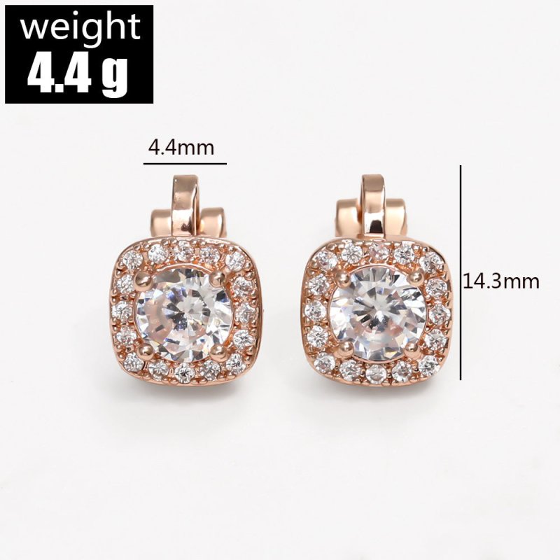 Diamond Square Gold-plated Earrings Women's Simple Temperament Without Pierced Ear Clips-Jewearrings