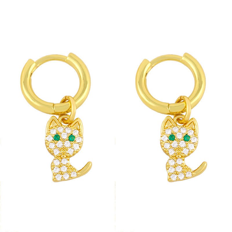 Diamond-studded Fishbone Earrings Women Korean Fashion All-match-Jewearrings