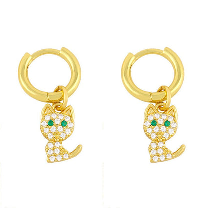 Diamond-studded Fishbone Earrings Women Korean Fashion All-match-Jewearrings