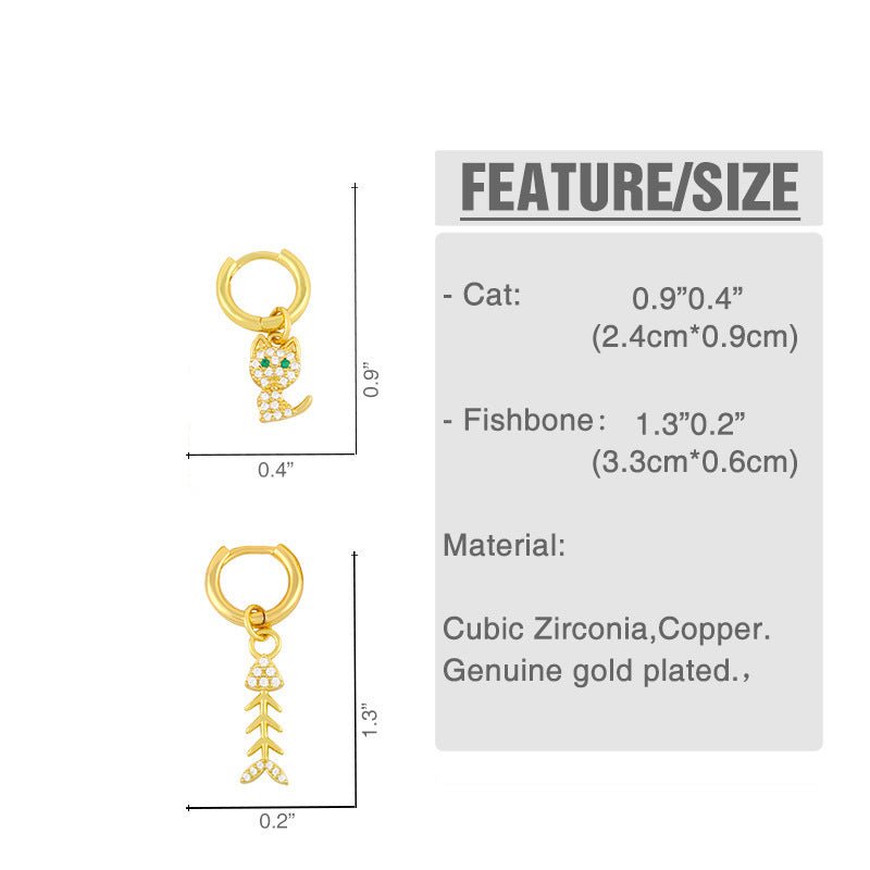 Diamond-studded Fishbone Earrings Women Korean Fashion All-match-Jewearrings