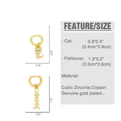 Diamond-studded Fishbone Earrings Women Korean Fashion All-match-Jewearrings