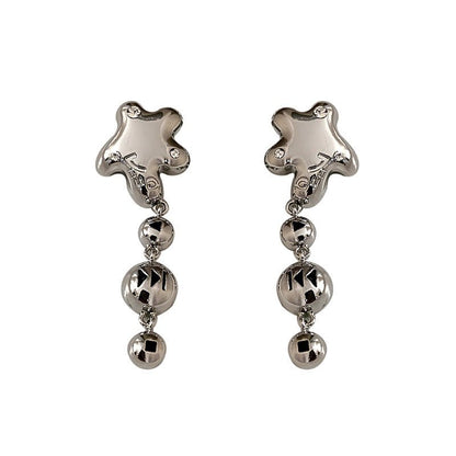 Diamond-studded Five-pointed Star Niche Earrings-Jewearrings