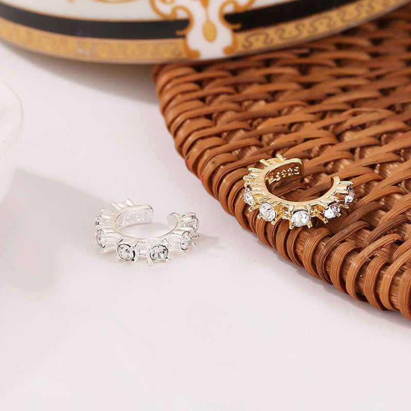 Diamond-studded Non-pierced Ear Clip Ear Buckle Earrings-Jewearrings