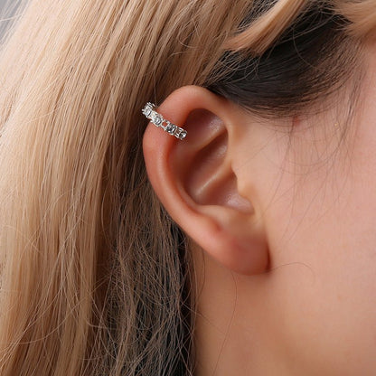 Diamond-studded Non-pierced Ear Clip Ear Buckle Earrings-Jewearrings