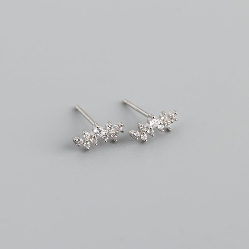 Diamond-studded Zircon Stud Earrings S925 Silver Stud Earrings Earrings-Jewearrings