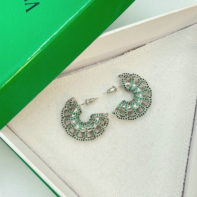 Diamond Twist S925 Silver Stud Earrings-Jewearrings