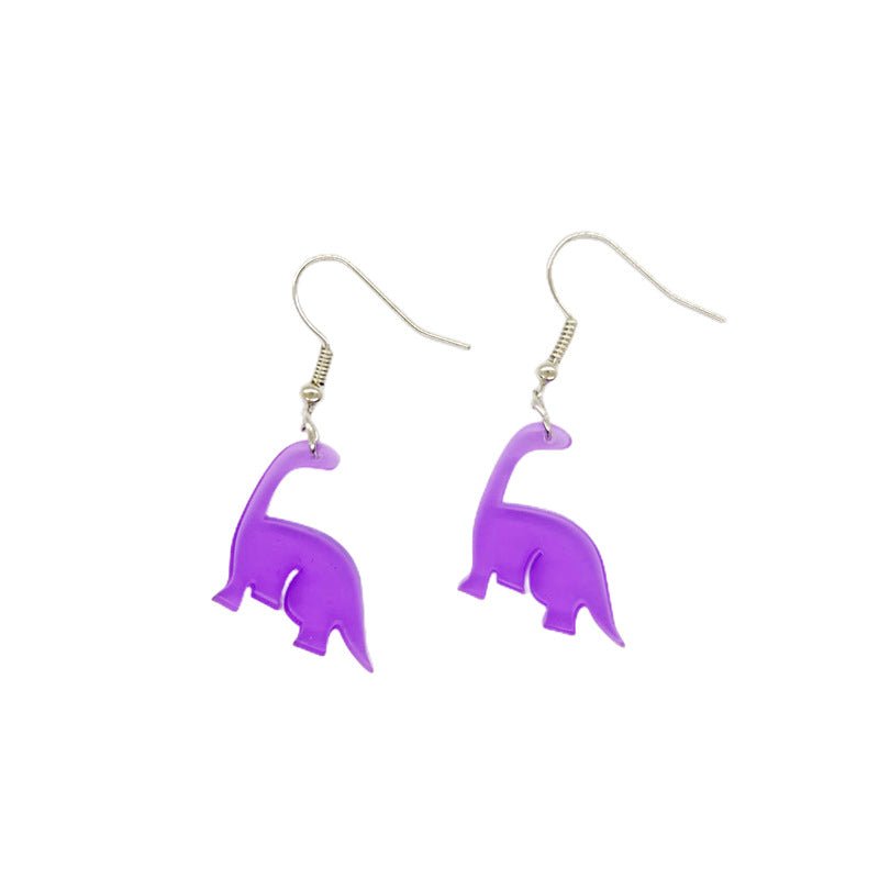 Dinosaur Earrings - Cute Cartoon Colorful Tyrannosaurus Rex-Jewearrings