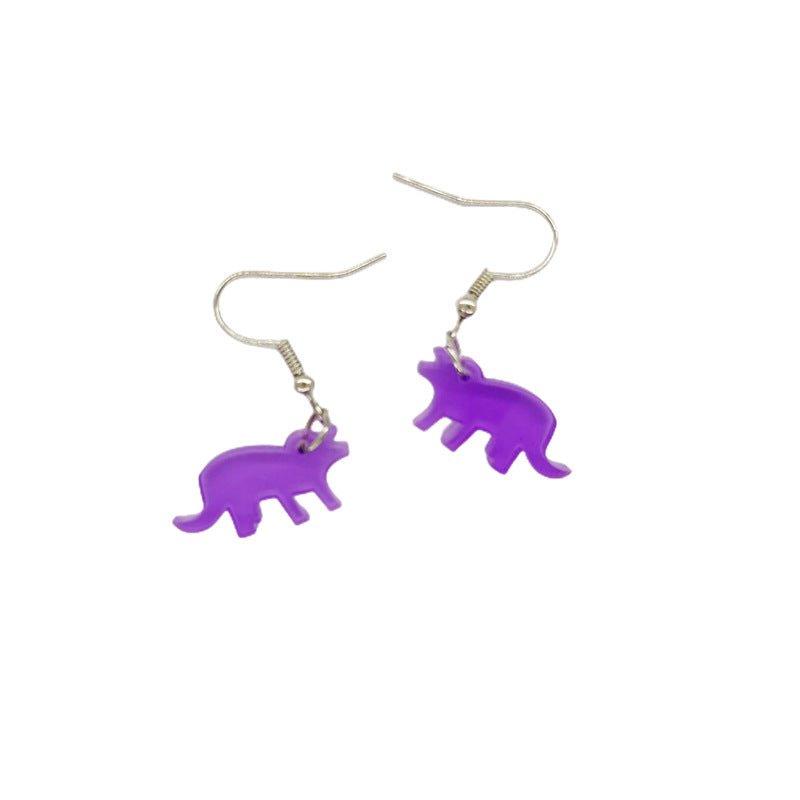 Dinosaur Earrings - Cute Cartoon Colorful Tyrannosaurus Rex-Jewearrings