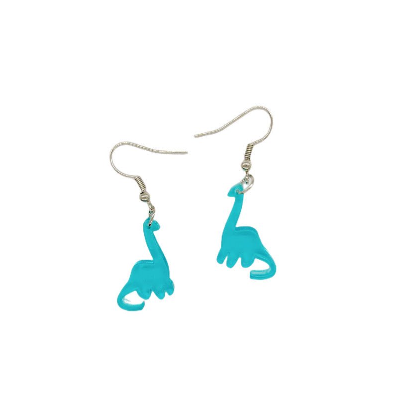 Dinosaur Earrings - Cute Cartoon Colorful Tyrannosaurus Rex-Jewearrings