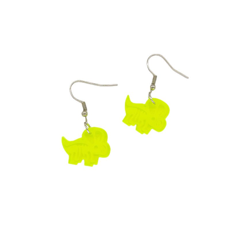 Dinosaur Earrings - Cute Cartoon Colorful Tyrannosaurus Rex-Jewearrings