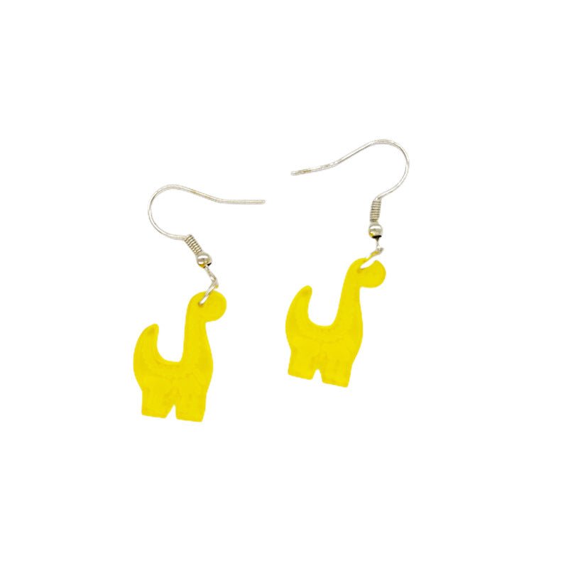 Dinosaur Earrings - Cute Cartoon Colorful Tyrannosaurus Rex-Jewearrings