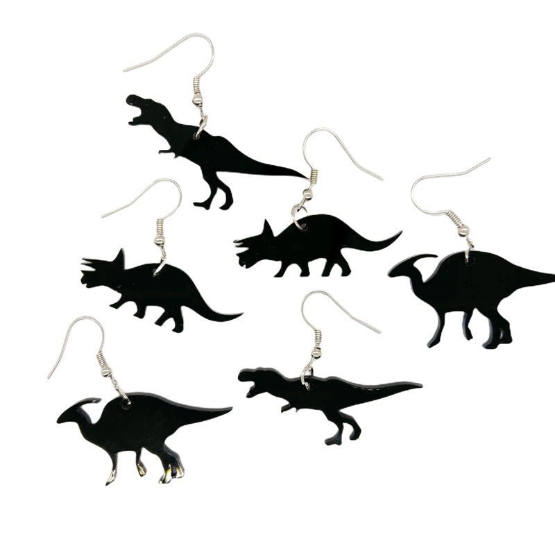 Dinosaur Earrings - Cute Cartoon Colorful Tyrannosaurus Rex-Jewearrings