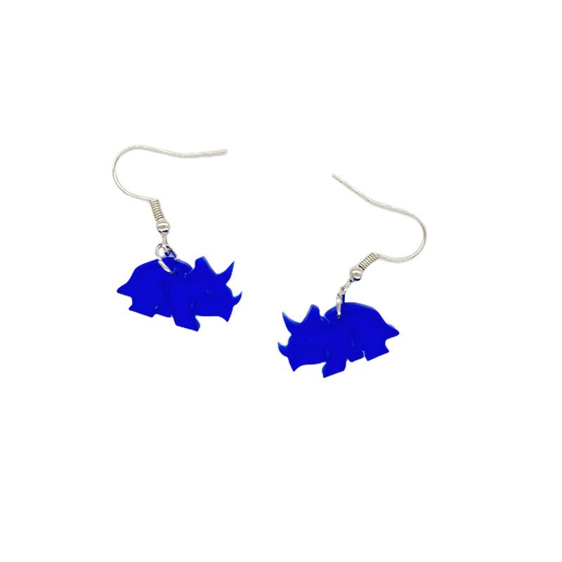 Dinosaur Earrings - Cute Cartoon Colorful Tyrannosaurus Rex-Jewearrings