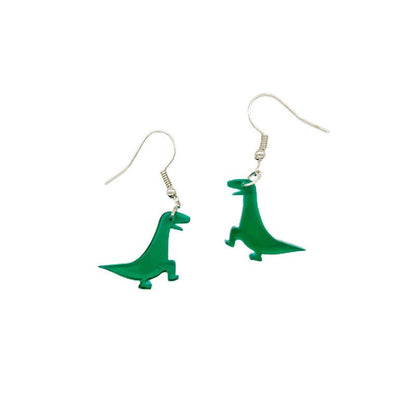 Dinosaur Earrings - Cute Cartoon Colorful Tyrannosaurus Rex-Jewearrings