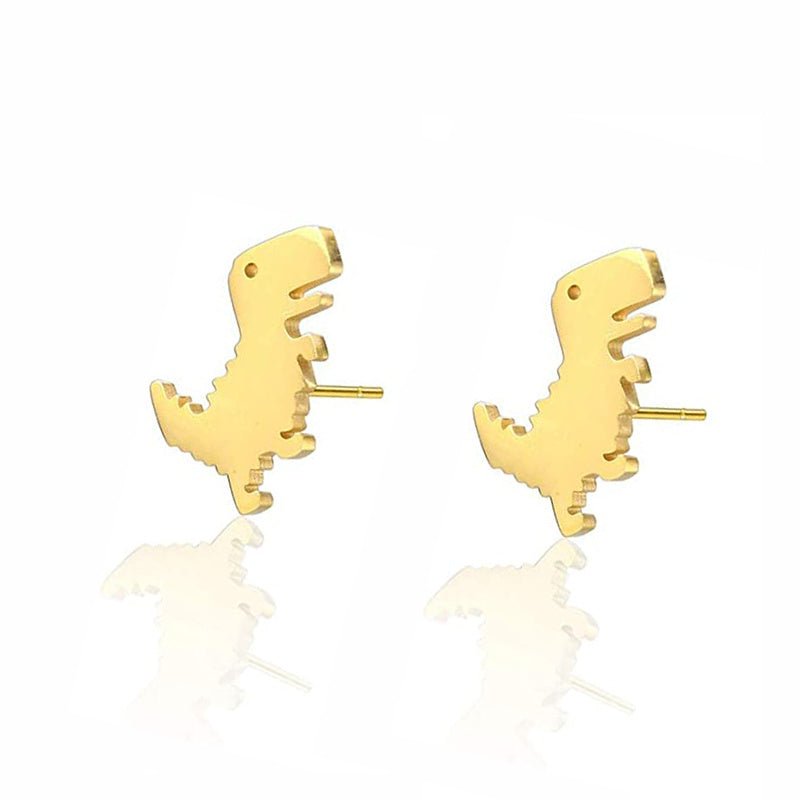 Dinosaur Earrings - Cute Stainless Steel Stud-Jewearrings