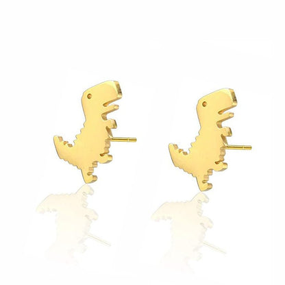 Dinosaur Earrings - Cute Stainless Steel Stud-Jewearrings