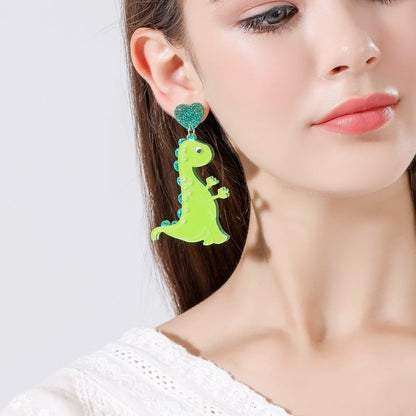 Dinosaur Earrings Geometric-Jewearrings