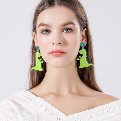 Dinosaur Earrings Geometric-Jewearrings