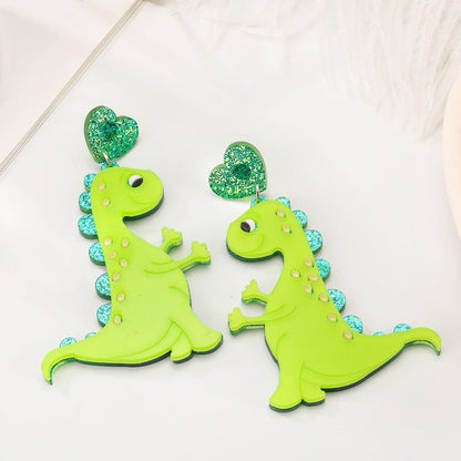 Dinosaur Earrings Geometric-Jewearrings