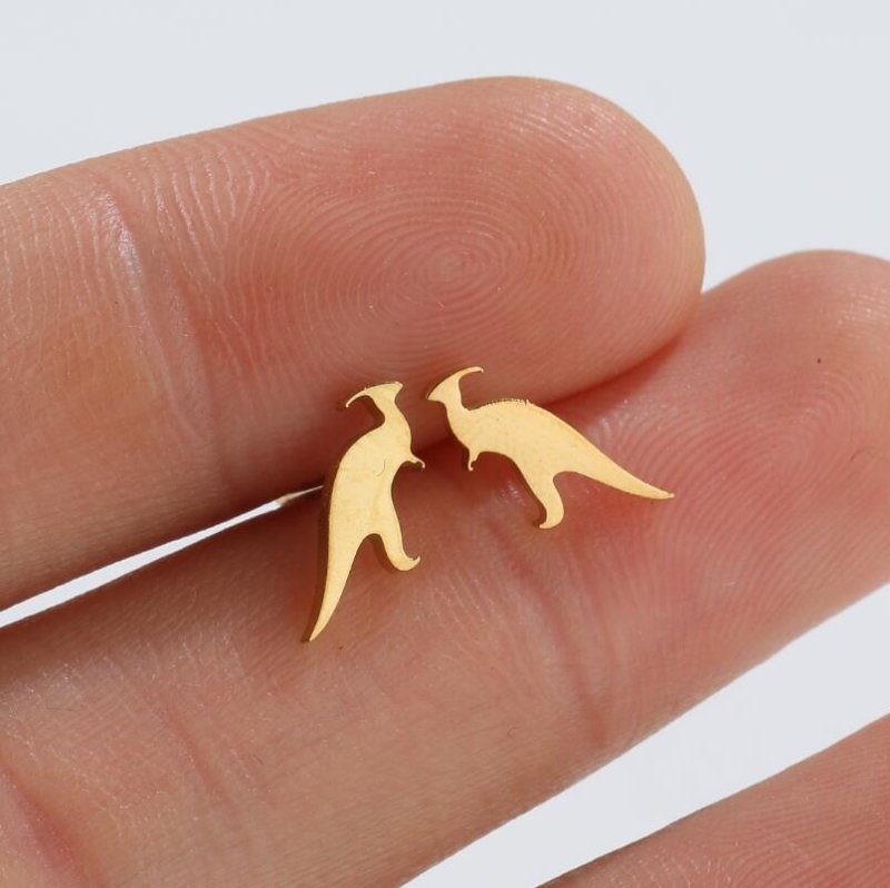 Dinosaur Earrings Mini Stainless Steel-Jewearrings