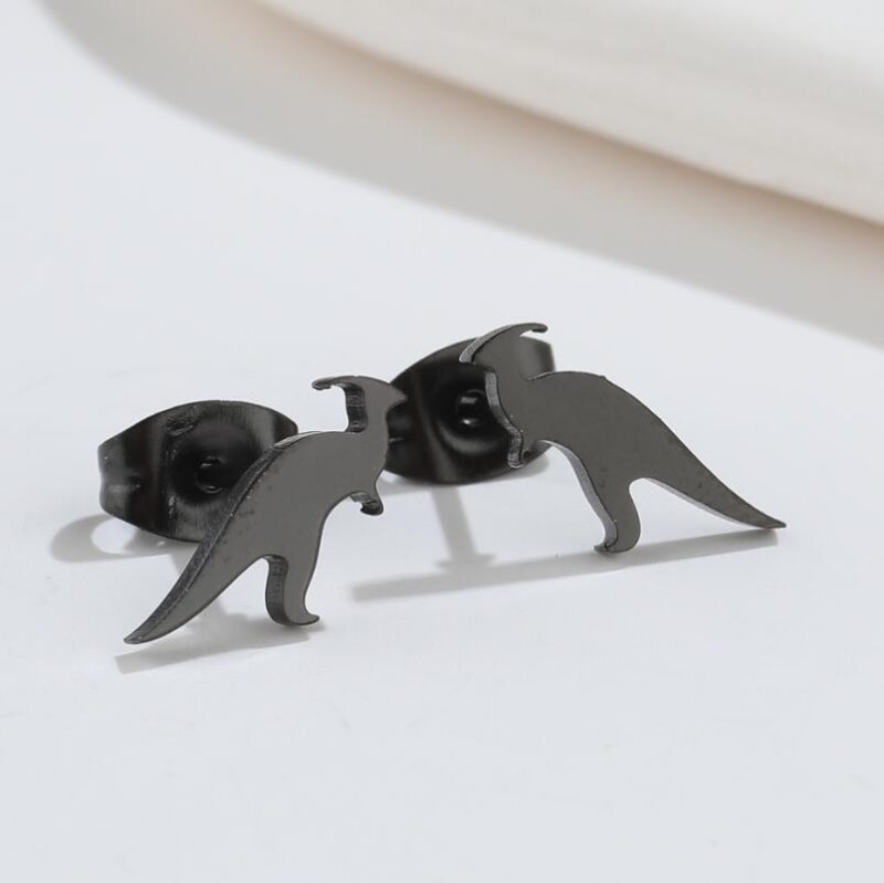 Dinosaur Earrings Mini Stainless Steel-Jewearrings