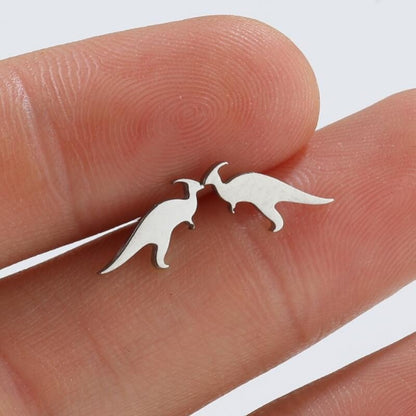 Dinosaur Earrings Mini Stainless Steel-Jewearrings