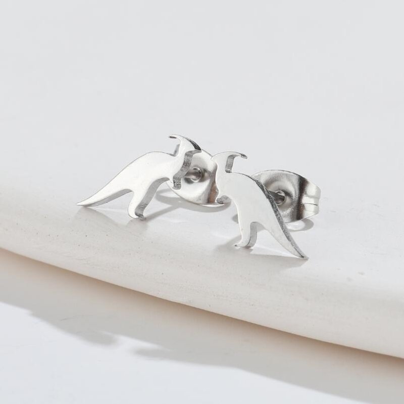 Dinosaur Earrings Mini Stainless Steel-Jewearrings