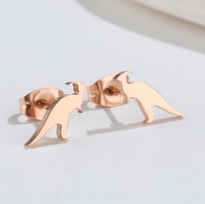 Dinosaur Earrings Mini Stainless Steel-Jewearrings