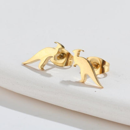 Dinosaur Earrings Mini Stainless Steel-Jewearrings