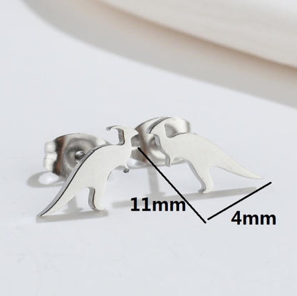 Dinosaur Earrings Mini Stainless Steel-Jewearrings