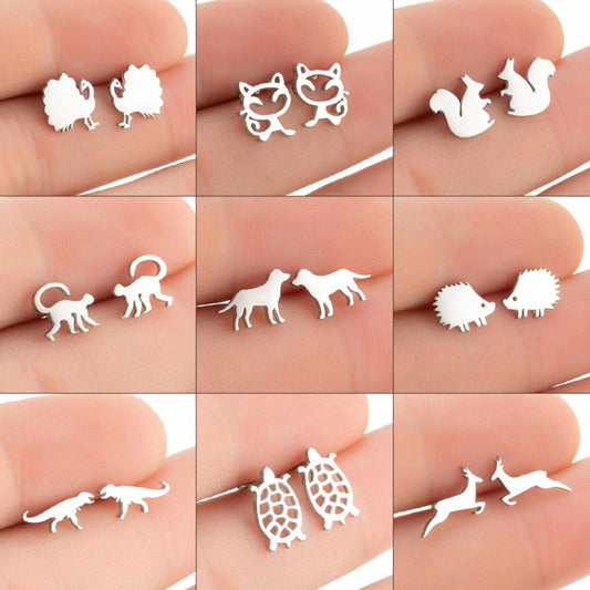 Dinosaur Earrings Stainless Steel-Jewearrings