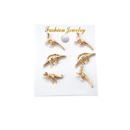 Dinosaur Earrings Three Pairs Set-Jewearrings