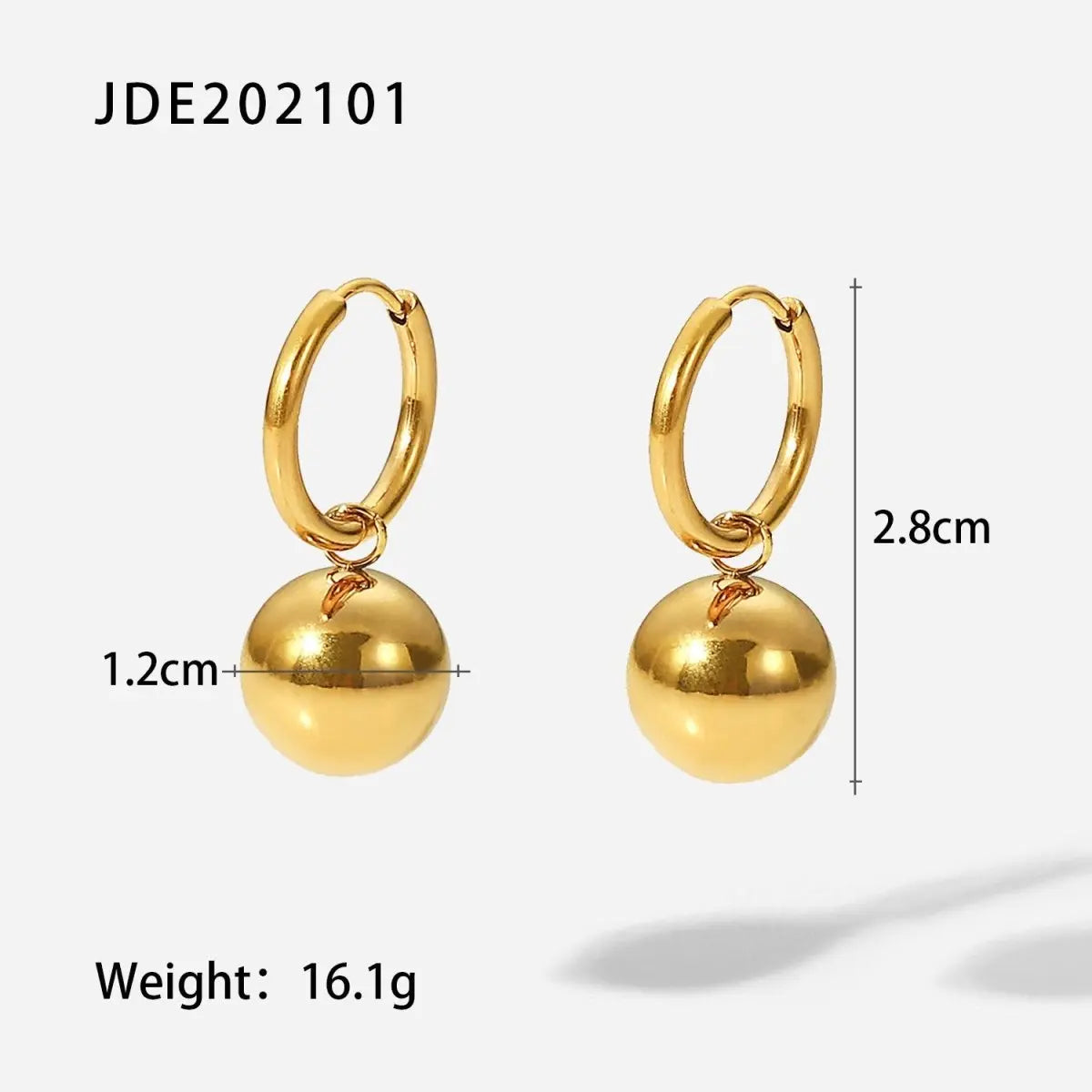 Disco Ball Earrings - 18K Gold Plated Stainless Steel-Jewearrings